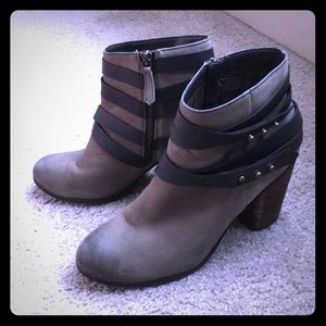 BP Genuine Leather Strappy Ankle Booties